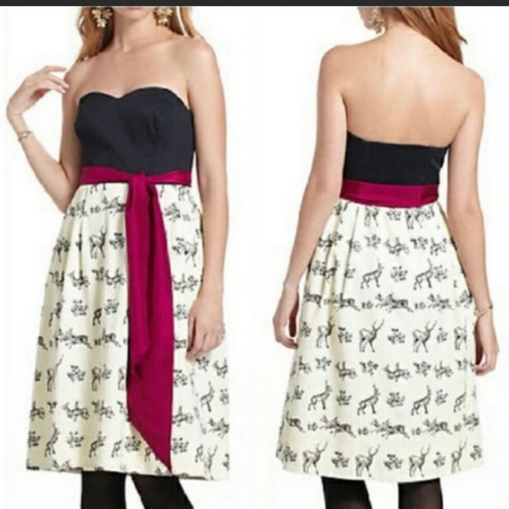 Anthropologie size 6 Conifer Herd Deer Dress